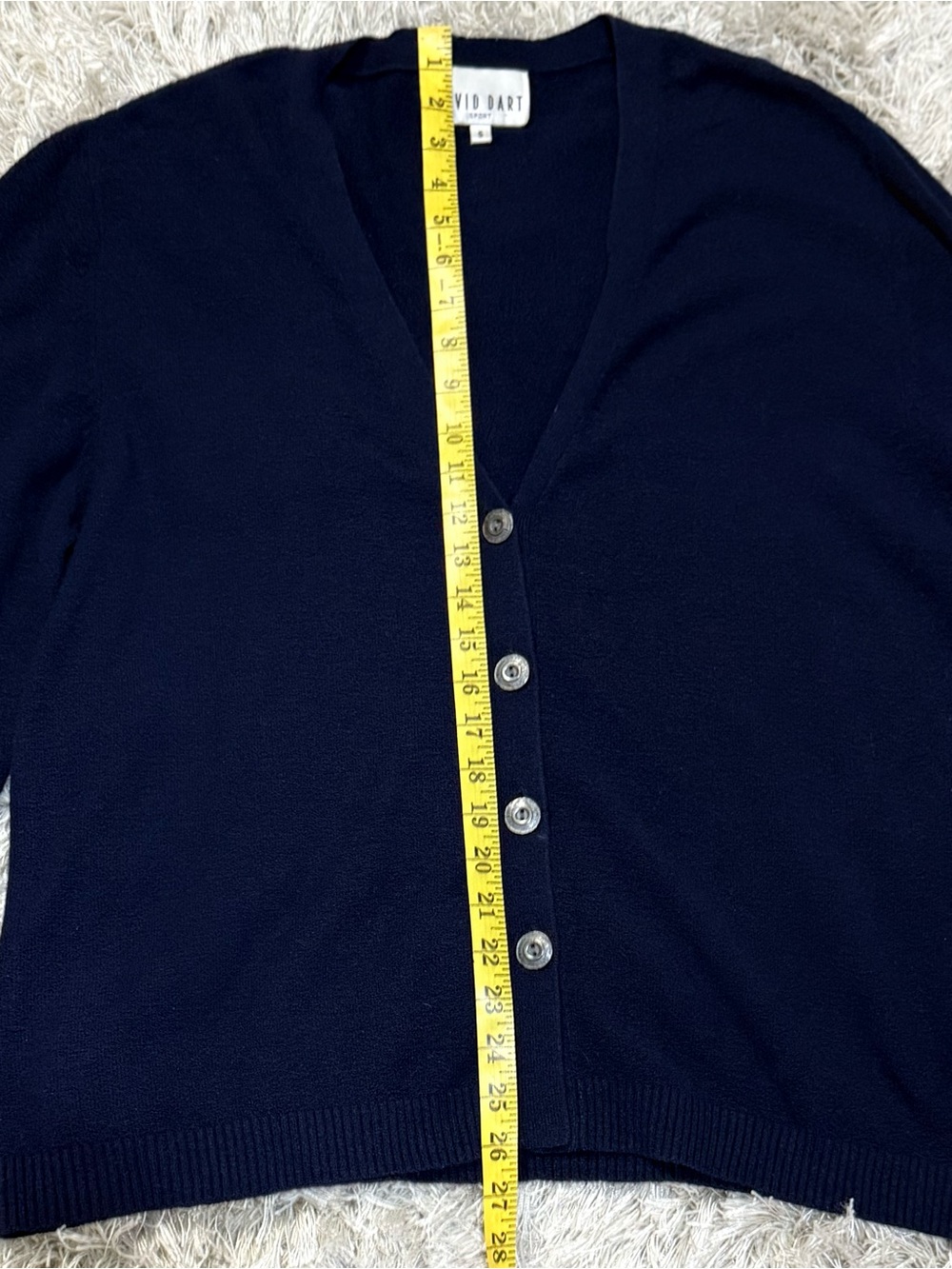 David Dart Navy Cardigan Sweater Oversized Button Front V Neck Soft Knit Small - Picture 9 of 14